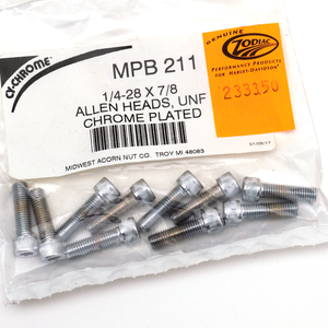 Surtido de tornillos Allen con acabado cromado brillante para motocicletas