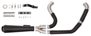 Escape Black Duck 2 en 1 instalado en motocicleta Harley-Davidson Touring color negro