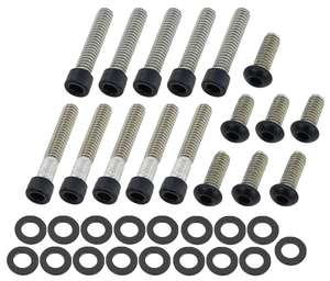 Conjunto de tornillos de tapa primaria de acero inoxidable con acabado negro mate