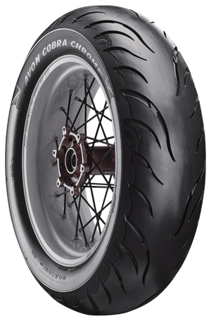 Par de neumáticos Avon Cobra Chrome con banda de rodadura cromada para moto custom