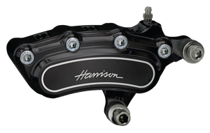 Pinzas de freno Slimline Harrison de aluminio mecanizado billet negro