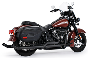 Sistema de escape Upsweep True Duals instalado en motocicleta