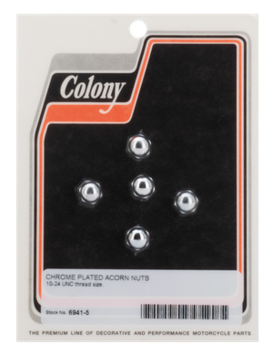 Nueces de bellota redondas cromadas Colony para motocicletas custom