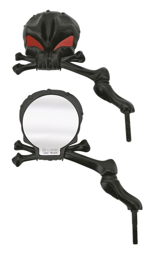 Par de espejos retrovisores con forma de calavera Skull Mania para motocicleta