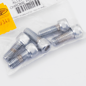 Surtido de tornillos Allen con rosca 1/2" UNC y acabado cromado brillante