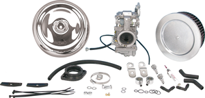 Kit de carburador Mikuni HSR45 Smoothbore con componentes visibles