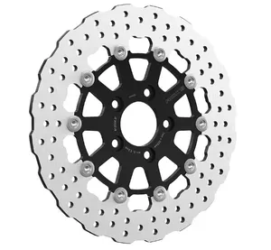 Disco de freno flotante con diseño Wave en acabado metálico