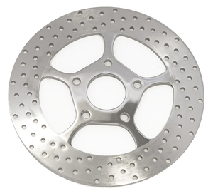 Disco de freno cromado con diseño de cinco palos para motocicleta