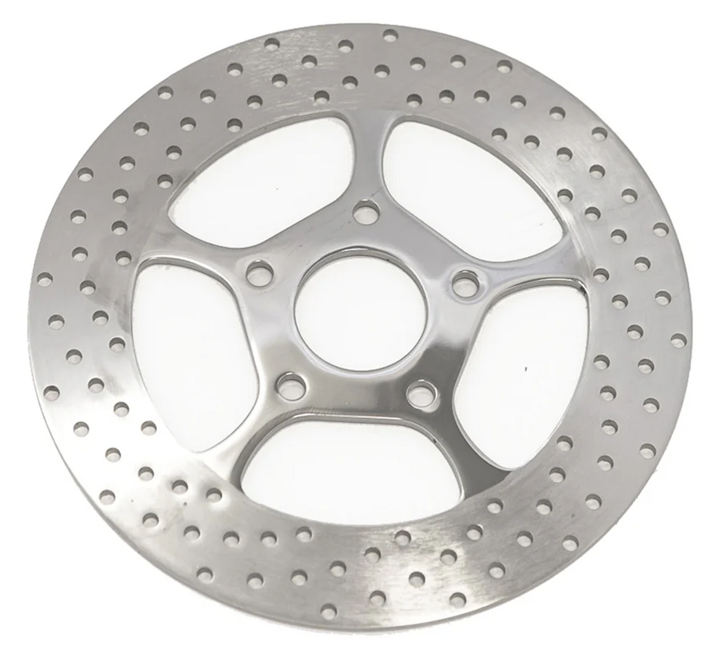 Disco de freno cromado con diseño de cinco palos para motocicleta