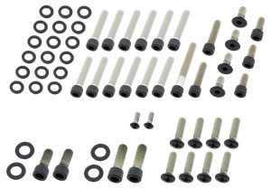 Kit de tornillos de transmisión en acero inoxidable con acabado negro mate