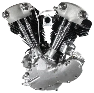 Motor Big Twin Knucklehead de Harley-Davidson en vista frontal