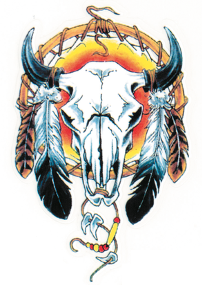 DISEÑOS Y PEGATINAS PARA DEPOSITOS "BIKE TATTOOS" DE LETHAL THREAT - Cráneos de vaca 2.5"x4" — B-stock