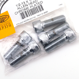 Surtido de tornillos con cabeza Allen y rosca UNC 1/2 pulgadas, acabado cromado brillante