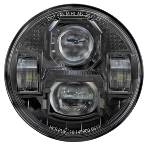 Protector Nightlighter instalado en faro LED redondo de 5 3/4 pulgadas