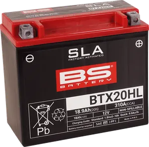 Batería SLA AGM rectangular negra sin mantenimiento activada