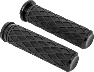 Par de puños Diamond negro mate para manillar de motocicleta Harley-Davidson