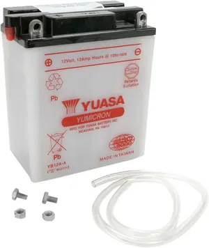 Batería Yumicron rectangular negra con bornes de conexión superior para motocicleta