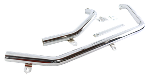 Conjunto de colectores de escape Upsweep instalados en motocicleta Harley-Davidson FXST