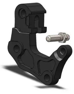 Soporte adaptador pinza de freno trasero metálico