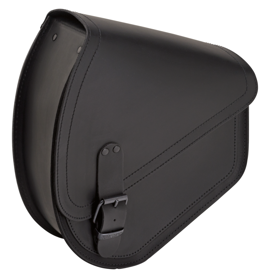 Alforja trasera estilo redondo para basculante Softail de cuero negro Texas Leather