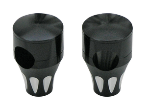 Par de torretas de horquilla negras con diseño agujereado para Harley-Davidson