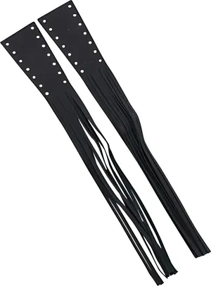 Fundas de cuero con flecos instaladas en manetas de motocicleta