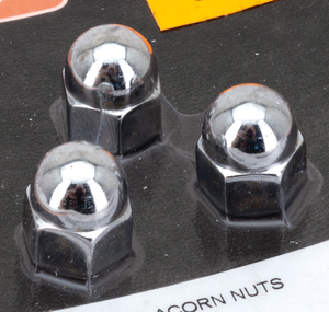 Nueces de bellota redondas cromadas Colony para motocicleta