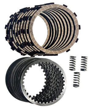 Kit de embrague de kevlar American Prime Mfg. con discos y muelles visibles