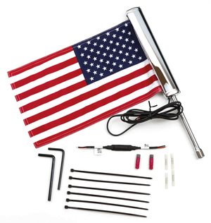 Conjunto de banderas, mástiles y soportes de banderas Ciro USA para motocicleta
