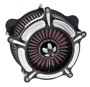 Filtro de aire estilo Turbine de la marca Drag Specialties (RSD) en color negro
