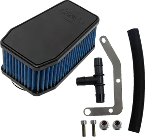 Kit de filtro de aire Stealth instalado en el depósito de gasolina de una Harley-Davidson
