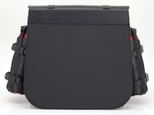 Alforja lateral de cuero negro Texas Leather para motocicleta