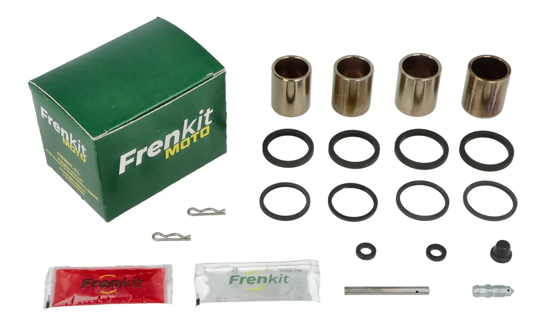 Superkit de reparación de pinza de freno con componentes internos visibles