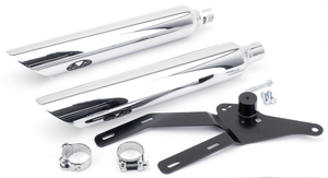 Par de silenciadores V-Performance instalados en motocicleta Softail
