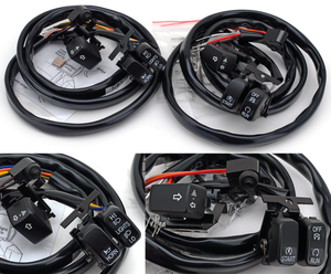 Conmutadores ergonómicos instalados en el manillar de una motocicleta Harley-Davidson modelo 1996-2013