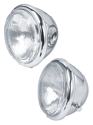 Faro delantero estilo Bates cromado de 5 1/2 pulgadas para moto custom