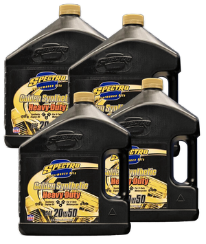 Botella de aceite sintético Spectro Golden SAE 20W50 para motos