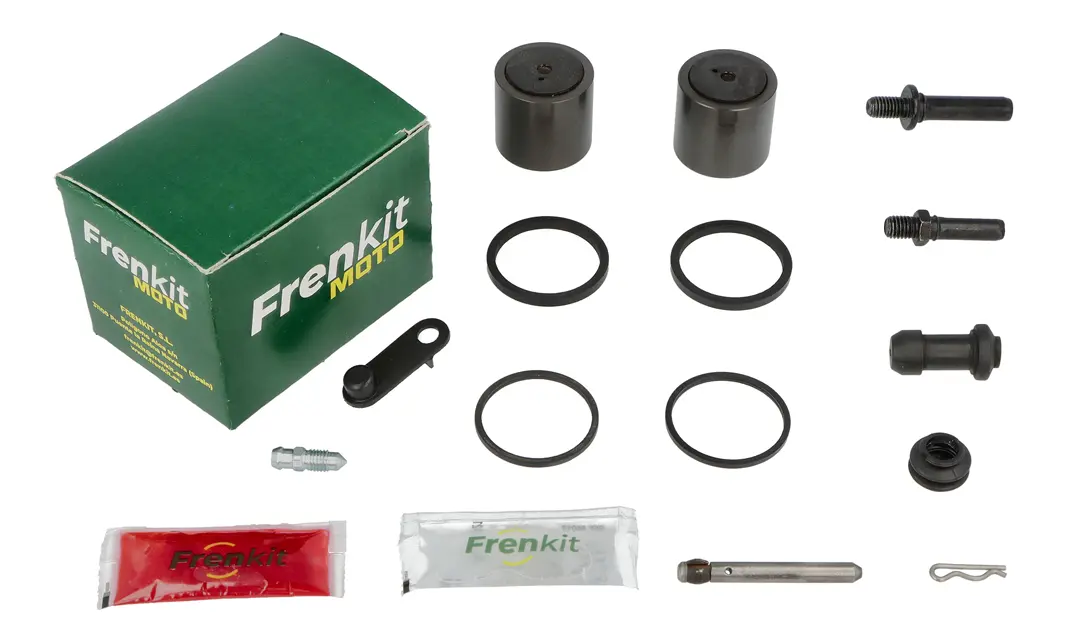 Superkit de reparación de pinza de freno con componentes internos visibles