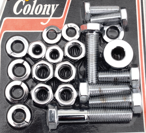 Kit de tornillos de escape Colony para motores Knucklehead y Panhead