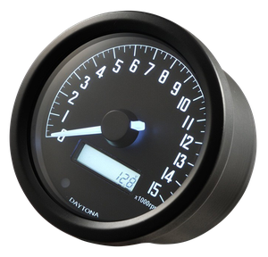 Velocímetro y tacómetro Daytona Velona de 60mm con esfera analógica