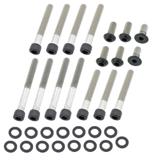 Tornillos de tapa primaria de acero inoxidable negro para Harley-Davidson