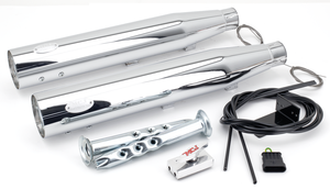 Tubos de escape ajustables MCJ cromados para Harley-Davidson Softail Twin Cam