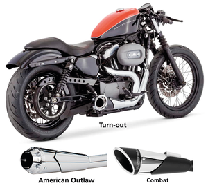 Silencioso escape Shorty 2-1 para motocicleta Harley-Davidson
