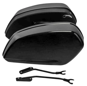 Kit de alforjas desmontables estilo Sport Glide instalado en motocicleta Softail