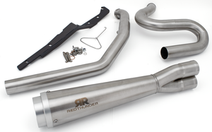 Sistema de escape 2 en 1 RedThunder instalado en motocicleta