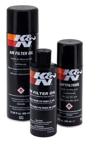 Frasco de aceite K&N para filtros de aire de motocicleta