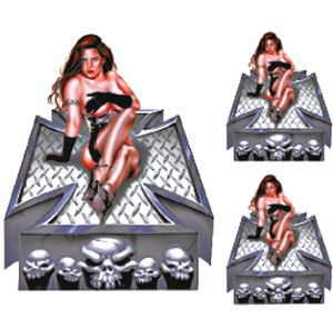 Diseños y pegatinas para depósitos "Bike Tattoos" de Lethal Threat - Skull 'n Babe 3.5"x4.5" incluye mini — B-stock