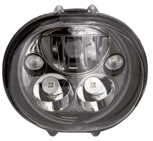 Unidad de luz delantera LED Vision-X montada en motocicleta Harley Road Glide