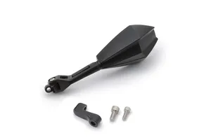 Par de retrovisores con carcasa negra ABS y base en aluminio pulido para motocicleta