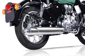 Silenciadores V-Performance instalados en motocicleta Royal Enfield Classic y Bullet